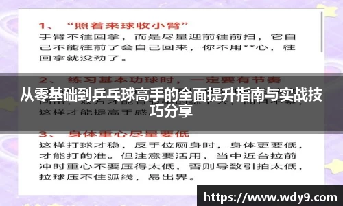 从零基础到乒乓球高手的全面提升指南与实战技巧分享