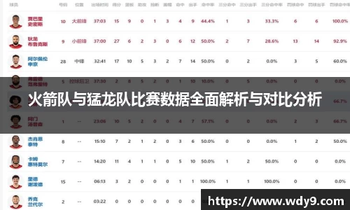 火箭队与猛龙队比赛数据全面解析与对比分析